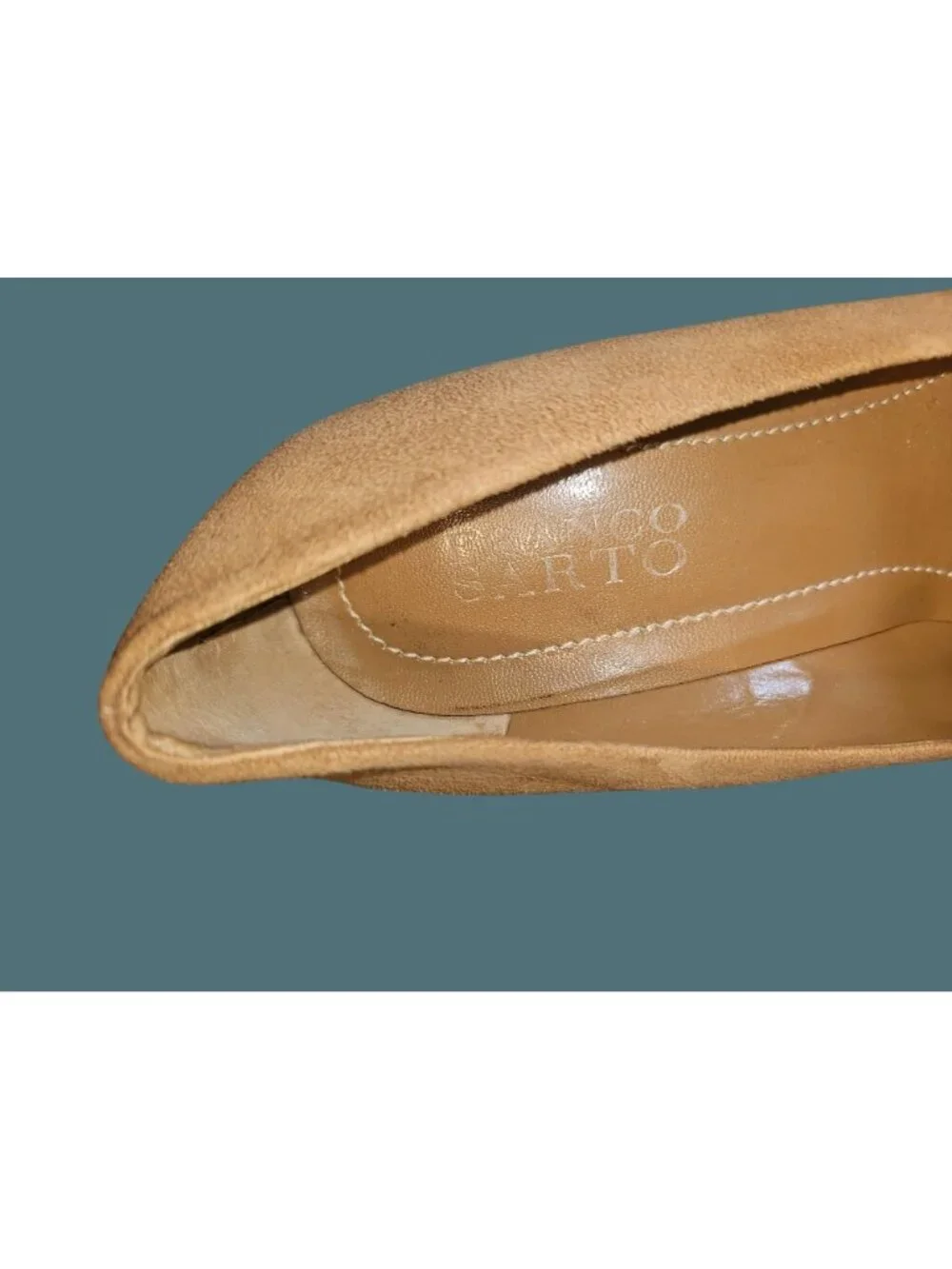 Franco Sarto Y2K Preppy Neutral Suede Penney Loafer Wedge Heel Women Size 8.5M